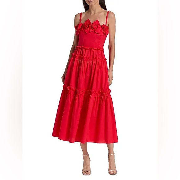 AKNVAS Rach Clay Tiered Midi Dress $695 NEW without tag - Picture 5 of 13